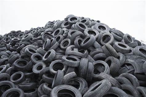A massive pile of old tires.